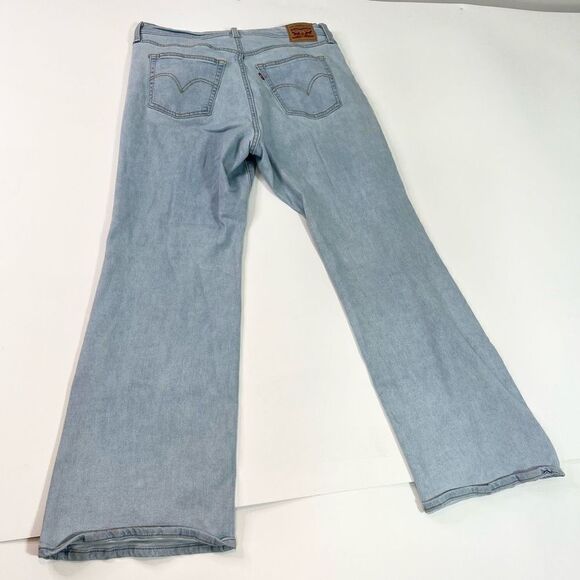 Levi's Ribcage Boot Cut Jeans Womens 18W Blue Cotton Blend Light Washed - Picture 7 of 9